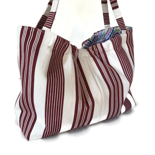 Wide Red Stripe Shoulder Bag