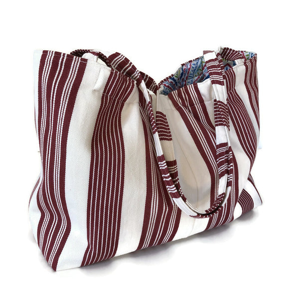 Wide Red Stripe Shoulder Bag