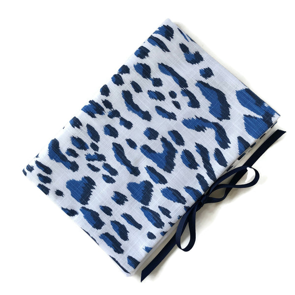 Circular Needle Case Blue Faux Animal Print