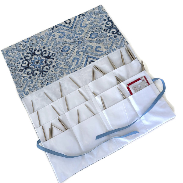 Circular Needle Case OR Combo  DPN  and Circular Case Blue Graphic