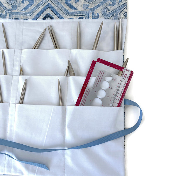 Circular Needle Case OR Combo  DPN  and Circular Case Blue Graphic