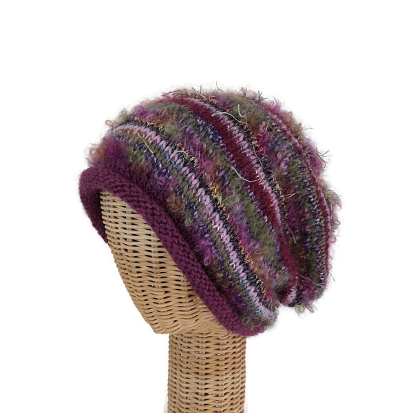 Women's plum slouchy hat