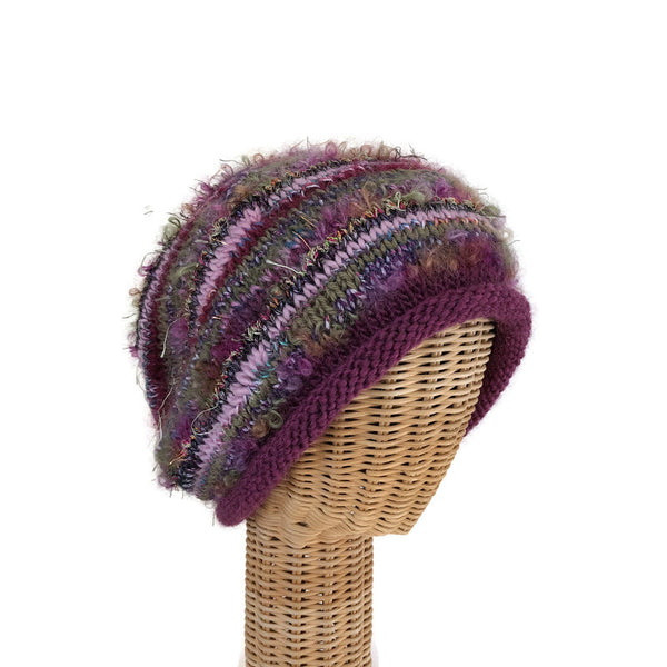 Knitted Plum slouchy hat