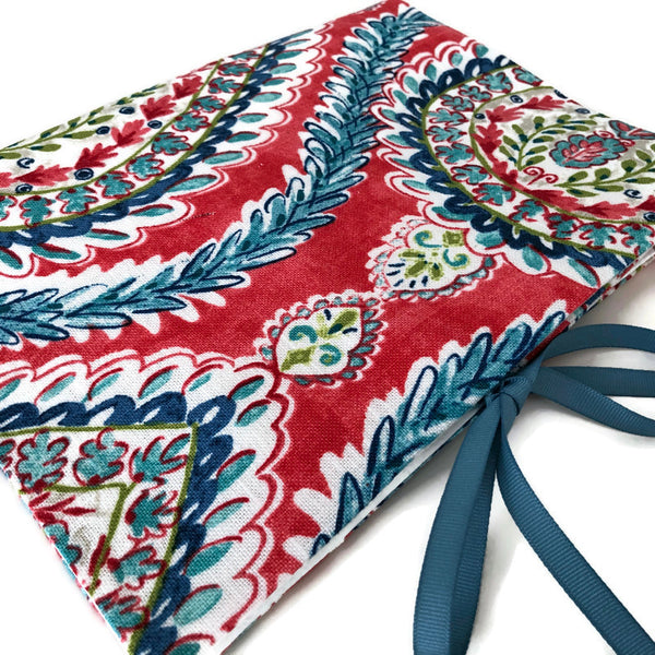 Circular Needle Case OR Combo DPN and  Circular Storage  Paisley Print Blue Coral