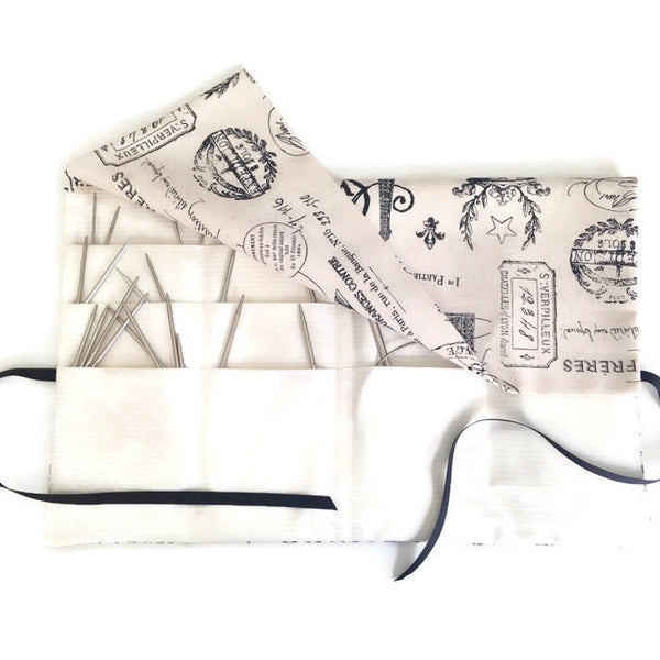 Circular Needle Case Black French Fabric - Buttermilk Cottage