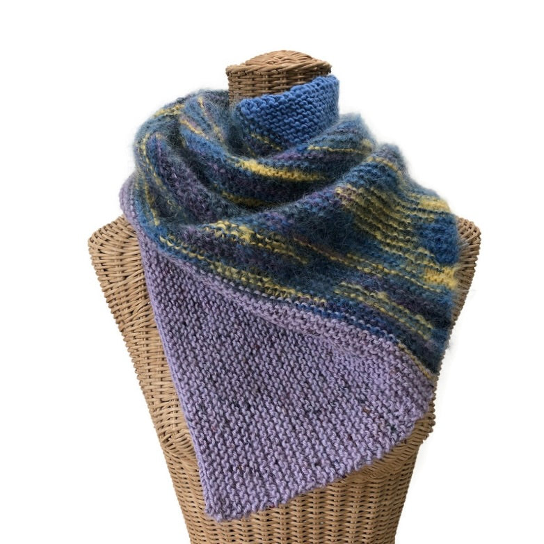 Bias Knit Cowl Violet Merino Wool