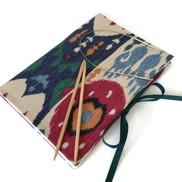 Combination DPN and Circular Needle Case Linen Ikat