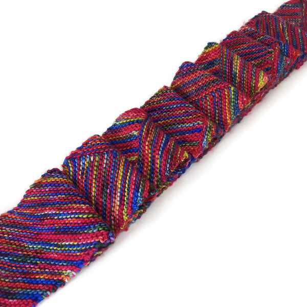 Diagonal  Unisex Long Scarf Multicolored Hot Pink