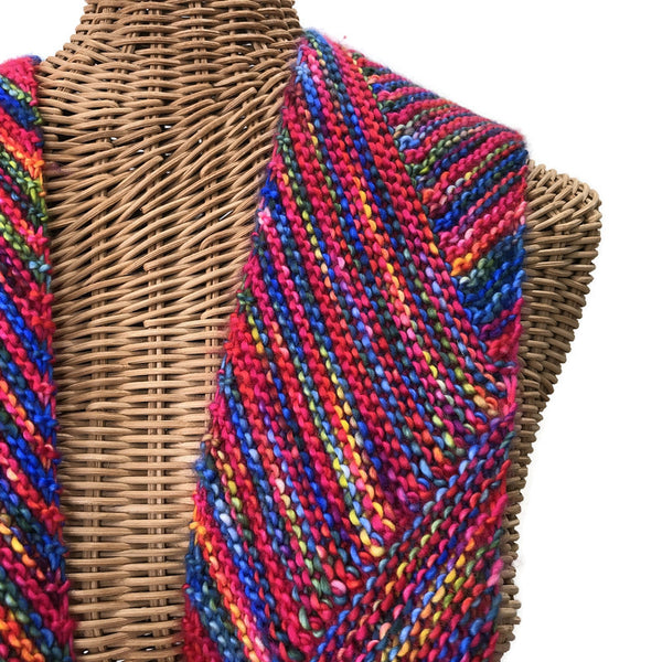 Diagonal  Unisex Long Scarf Multicolored Hot Pink