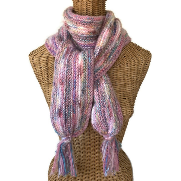 Hand Knit Scarf Pink FUSION