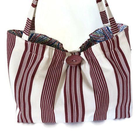 Wide Red Stripe Shoulder Bag