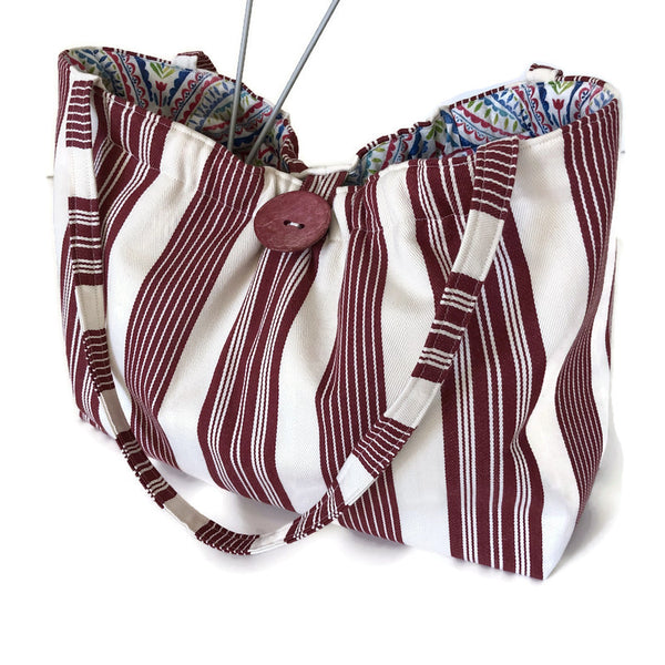Wide Red Stripe Shoulder Bag