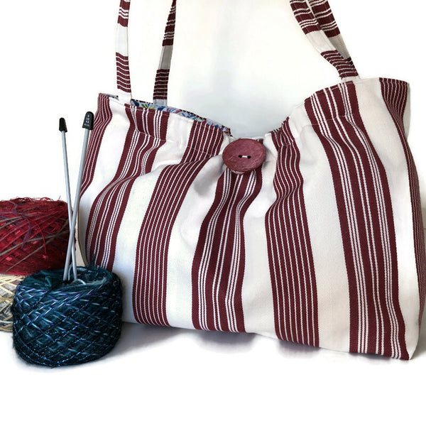 Wide Red Stripe Shoulder Bag