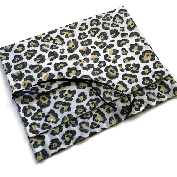 Straight Knitting Needle Roll Up Case Faux Animal Print