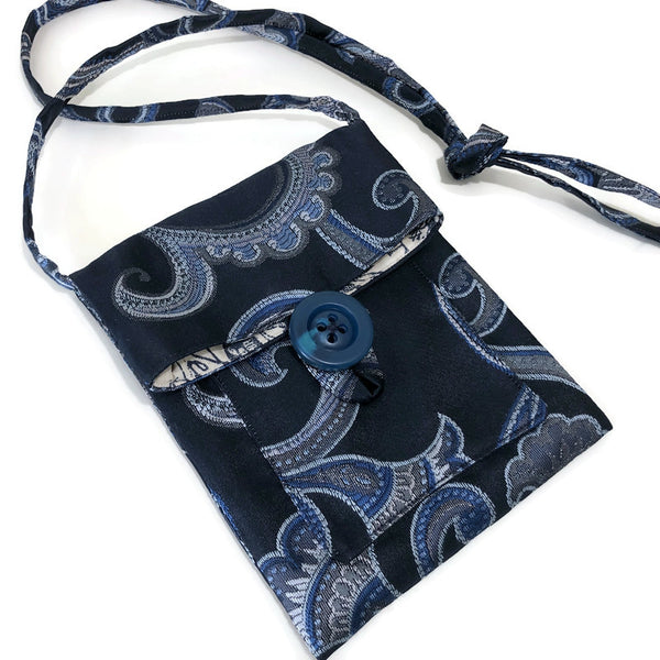Blue Upholstery Knitting Bag