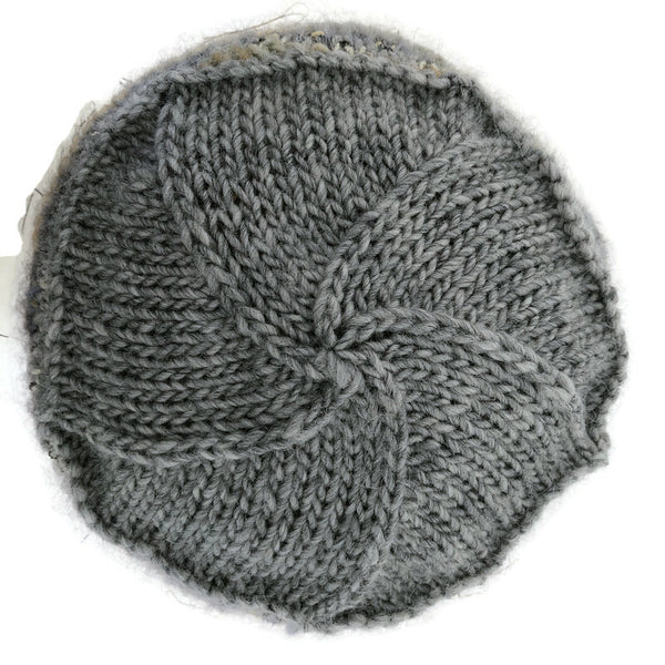 Rolled Brim Beanie Gray Yellow