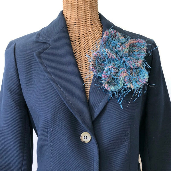 Knitted Flower Brooch