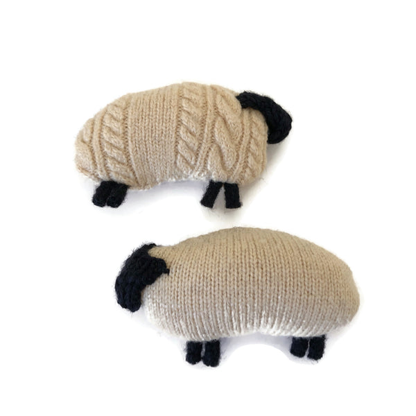 Felted Sheep Hand Warmers Yellow Cables