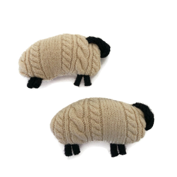 Felted Sheep Hand Warmers Yellow Cables