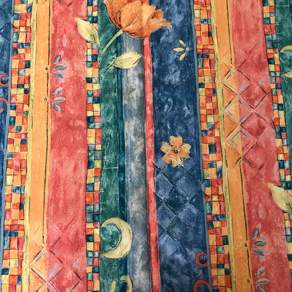 Fabric Stash Acetate Polyester Floral Motif