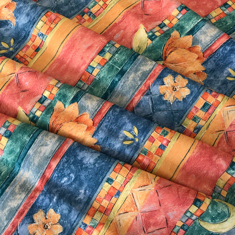 Fabric Stash Acetate Polyester Floral Motif