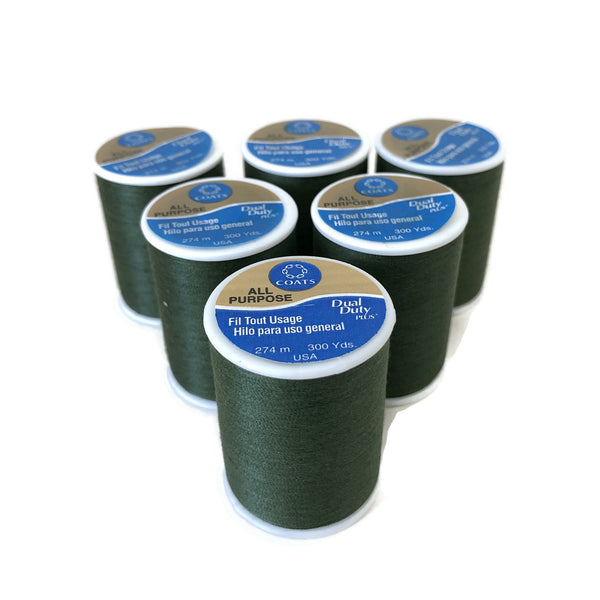 Coats and Clark Sewing Thread Deep Green 6 Spools