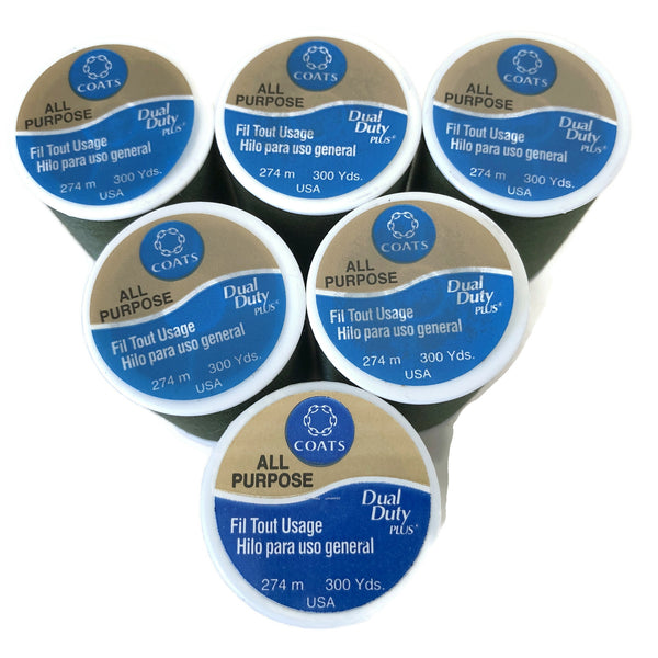 Coats and Clark Sewing Thread Deep Green 6 Spools
