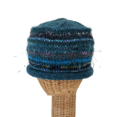 Teal Rolled Brim Beanie
