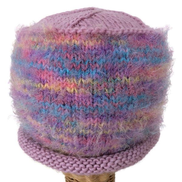 Rolled Brim Beanie Pink and Pastels