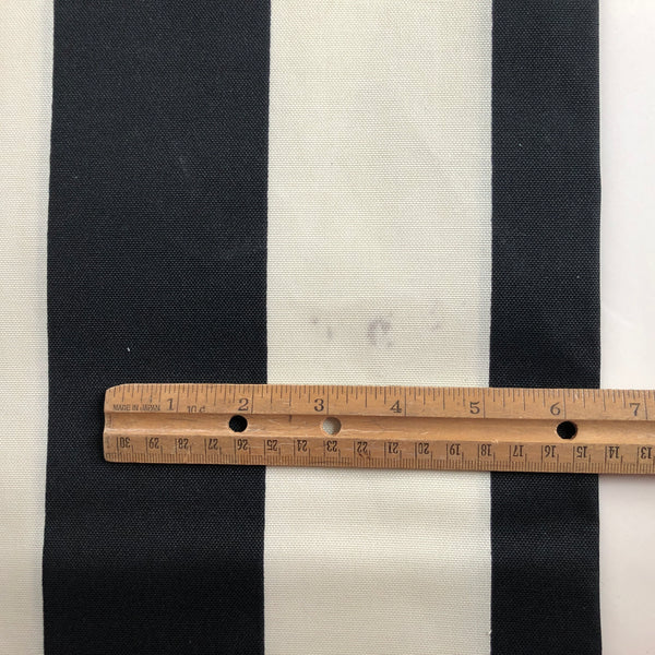 Outdoor Fabric Wide Black and Cream Stripes