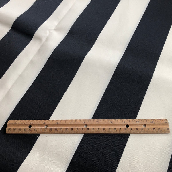 Outdoor Fabric Wide Black and Cream Stripes