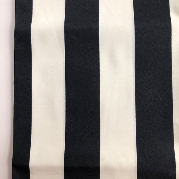 Outdoor Fabric Wide Black and Cream Stripes