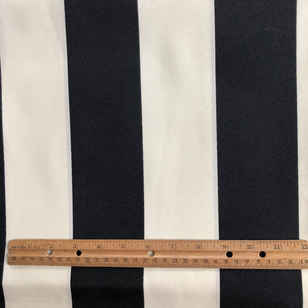Outdoor Fabric Wide Black and Cream Stripes