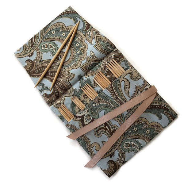 Sock Knitter's Needle Set Aqua Paisley
