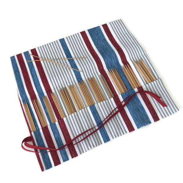 Double Point Needle Roll Up 6 or 12 Pockets Outdoor Fabric Striped