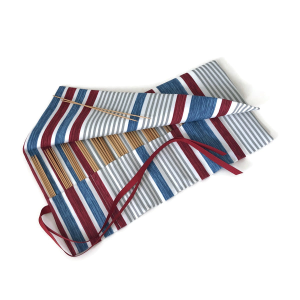 Double Point Needle Roll Up 6 or 12 Pockets Outdoor Fabric Striped