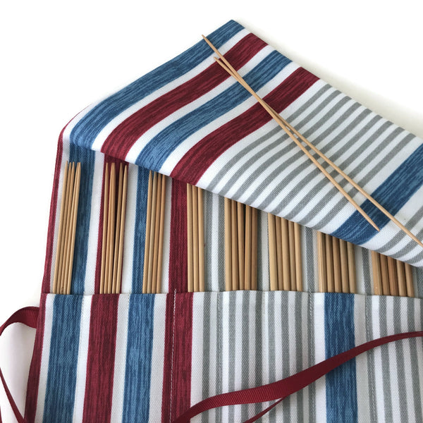 Double Point Needle Roll Up 6 or 12 Pockets Outdoor Fabric Striped