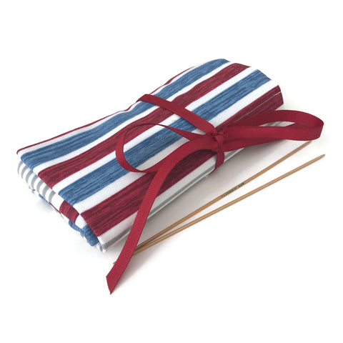 Double Point Needle Roll Up 6 or 12 Pockets Outdoor Fabric Striped