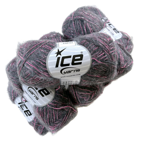 Metallic Gray Fuchsia Yarn