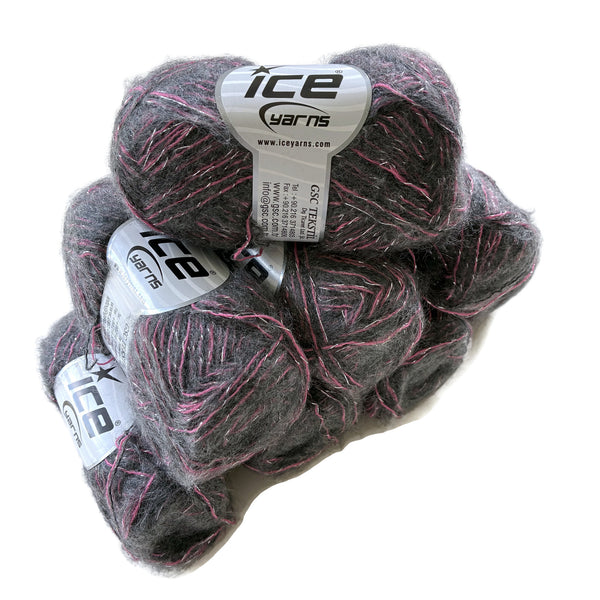Metallic Gray Fuchsia Yarn