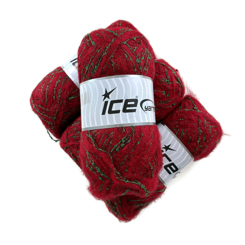 Fuzzy Red and Green ICE Yarn
