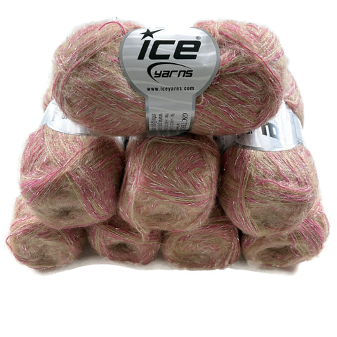 Pink and Silver Fuzzy Yarn