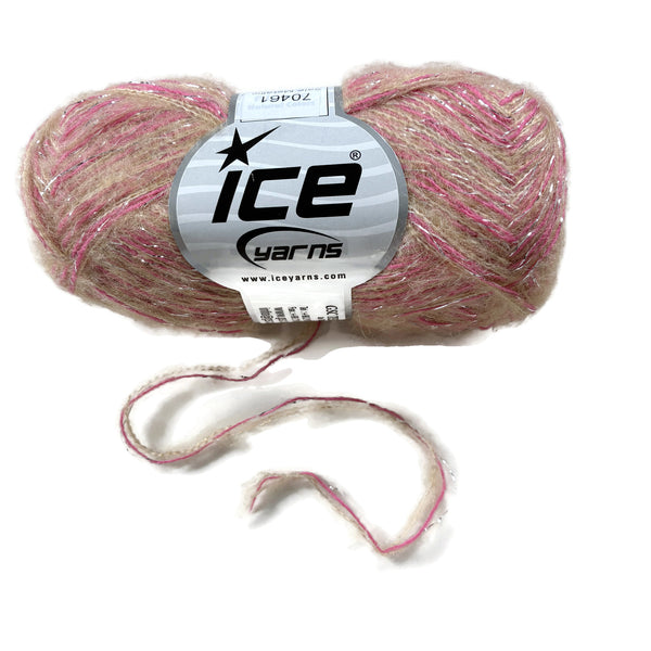Pink and Silver Fuzzy Yarn