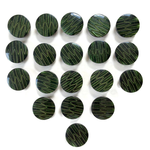 Green and Gold Metallic Buttons