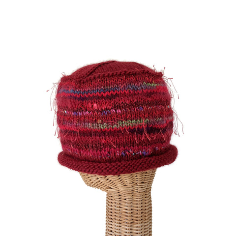 Red Rolled Brim Beanie