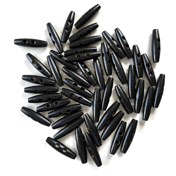 Wood Toggle Buttons Black