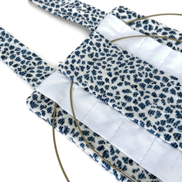 Hanging Circular Needle Organizer Faux Animal Print Blue