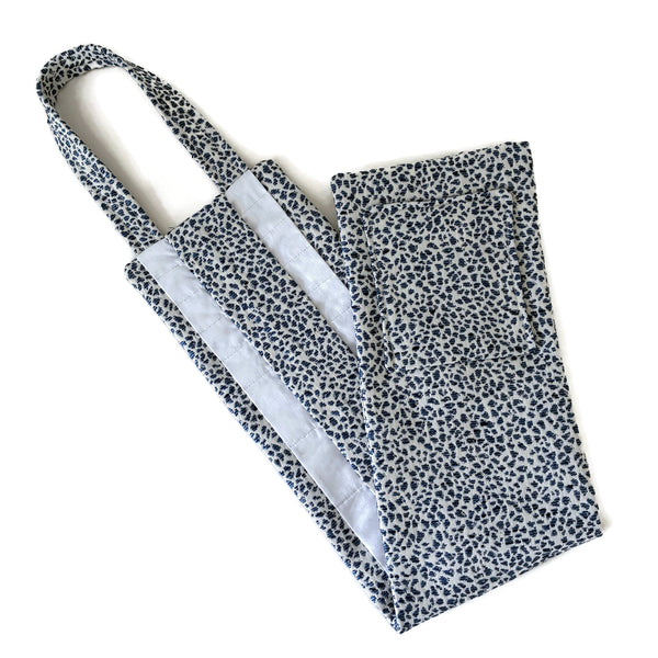 Hanging Circular Needle Organizer Faux Animal Print Blue