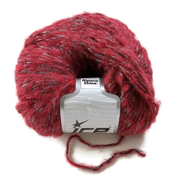 Alpaca Shine ICE Red with Gray Accent Yarn