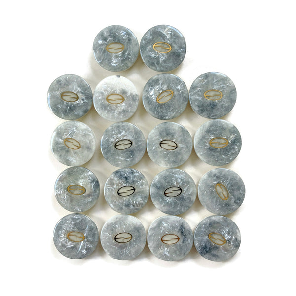 Gray Buttons with Gold Metallic Accents